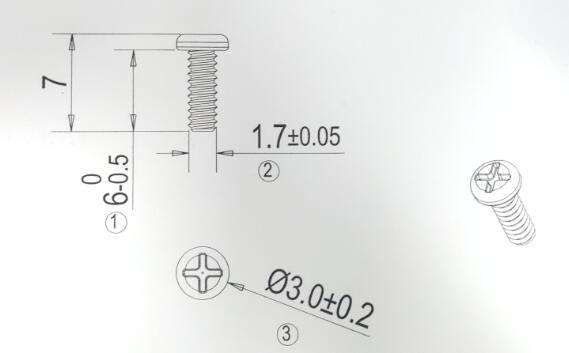 ӲԲͷʮƽβԹ˿п3070800307-PB1.7*6 ׼ͼֽ